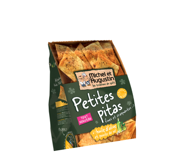 Paquet de biscuits apéritif Petites pitas fines et craquantes Michel et Augustin